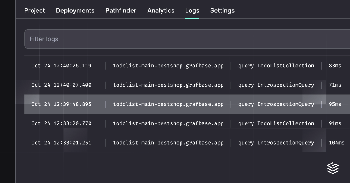 Runtime logs for deployed projects