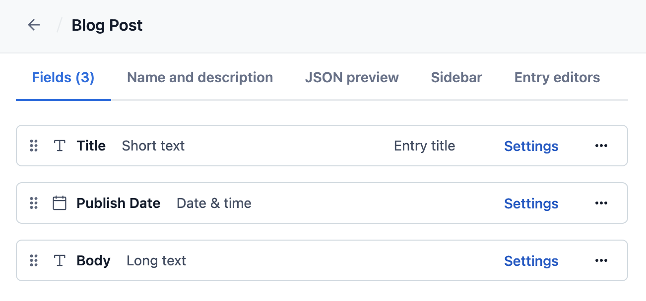 Content Model Fields